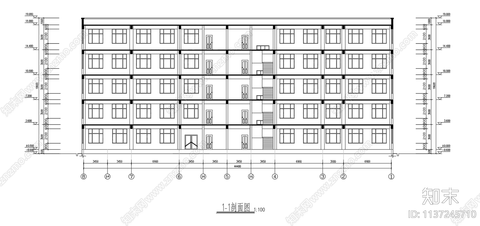 某社区图书馆建筑cad施工图下载【ID:1137245710】