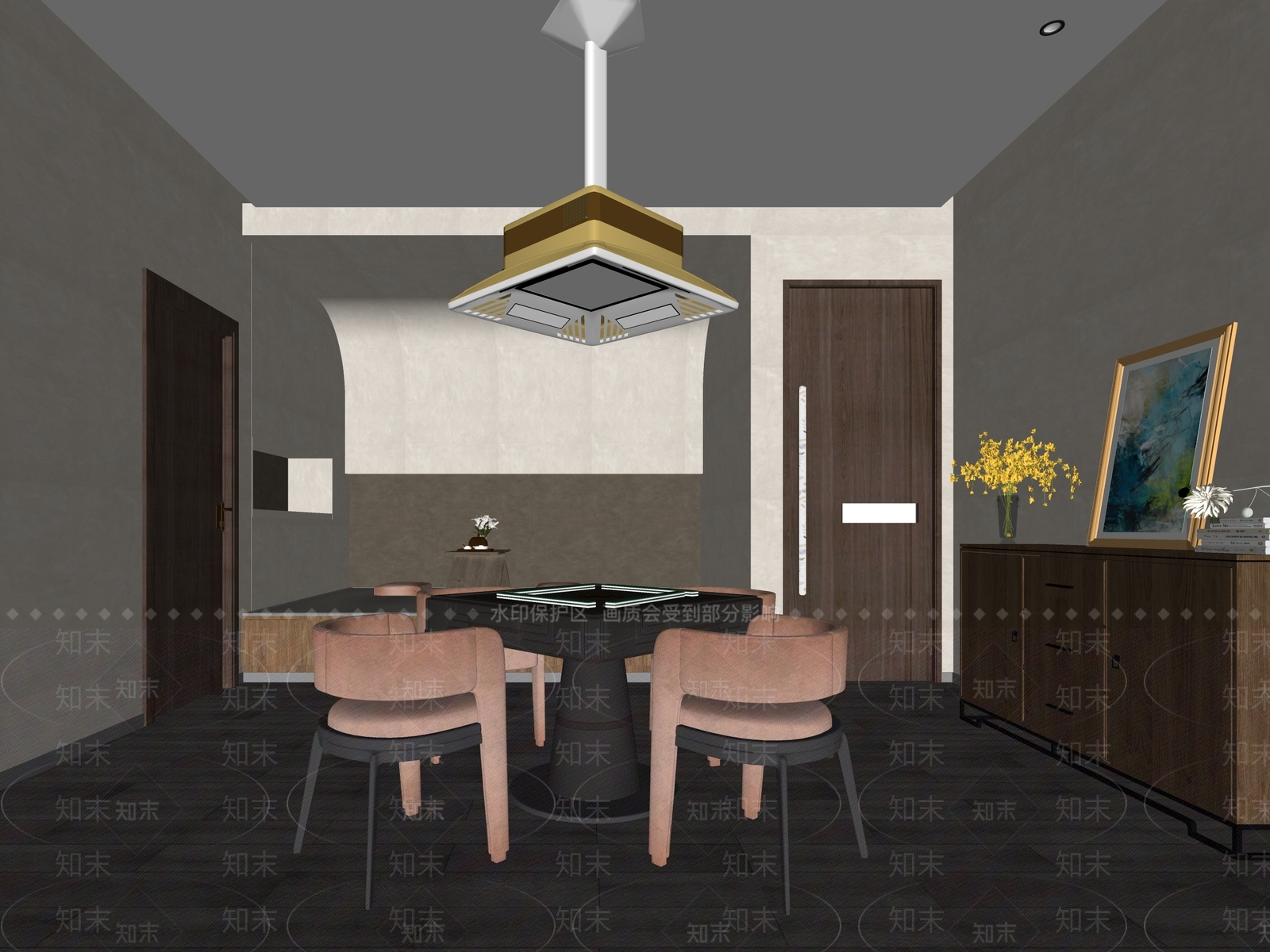 侘寂棋牌室SU模型下载【ID:1137250341】