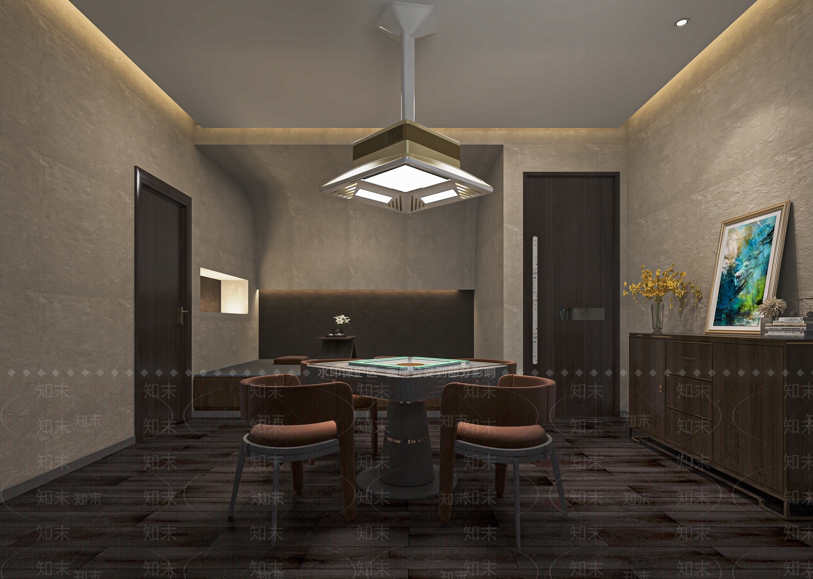 侘寂棋牌室SU模型下载【ID:1137250341】