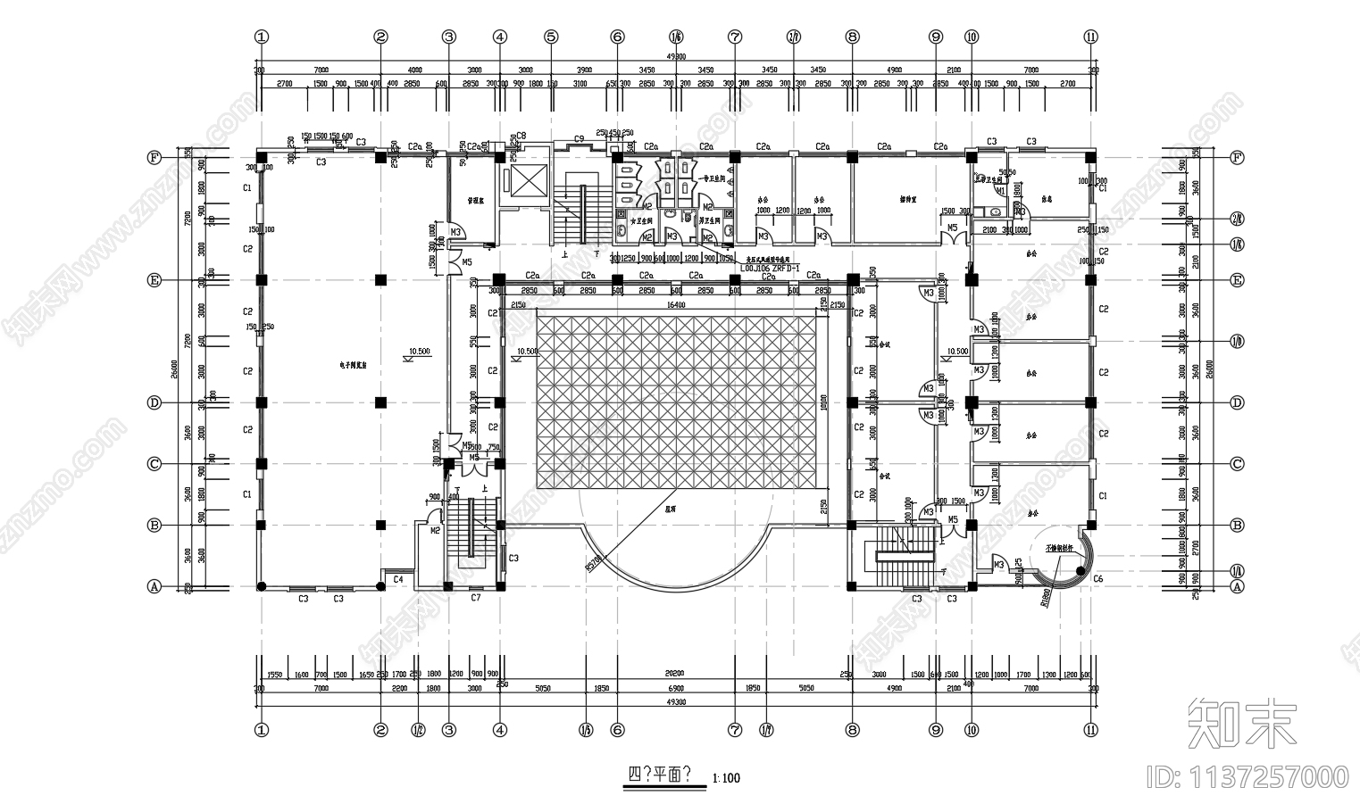 五层图书馆建筑施工图下载【ID:1137257000】