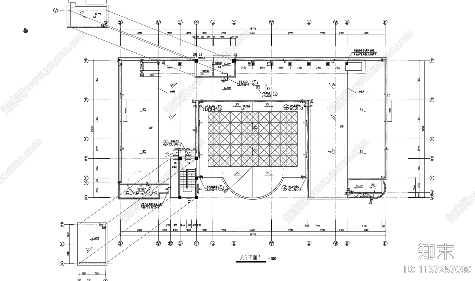 五层图书馆建筑施工图下载【ID:1137257000】