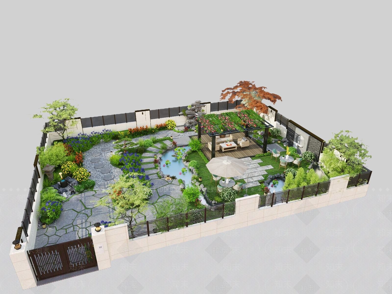 庭院3D模型精品下载_3dmax模型_知末网