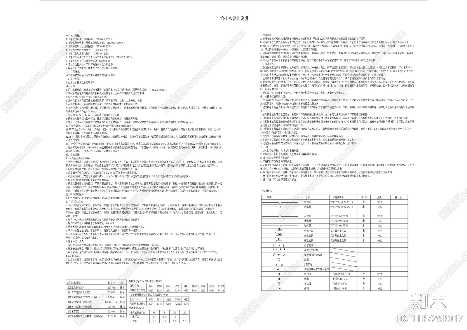 卫生间水系统给排水设计说明cad施工图下载【ID:1137263017】