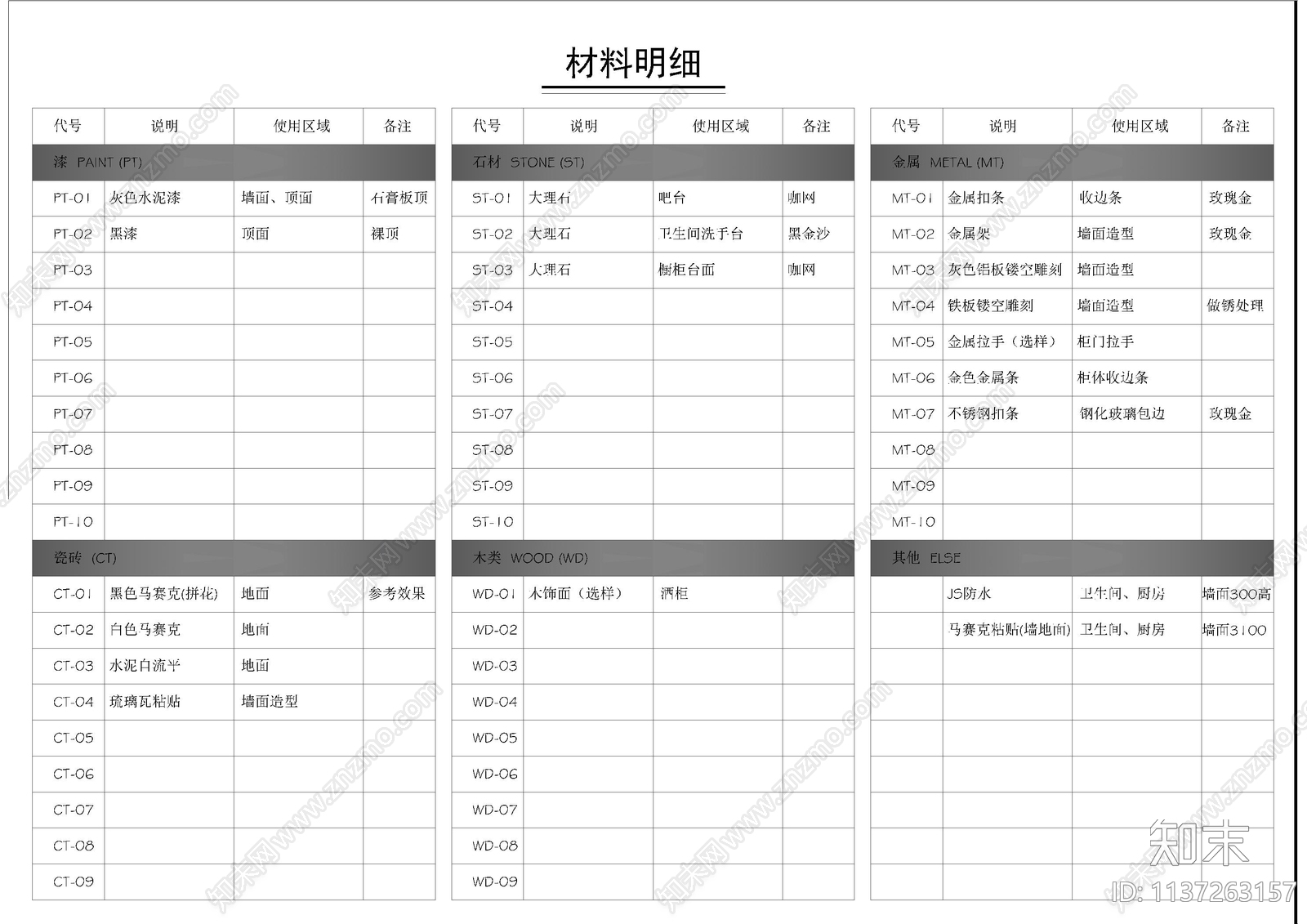 小酒吧目录材料cad施工图下载【ID:1137263157】