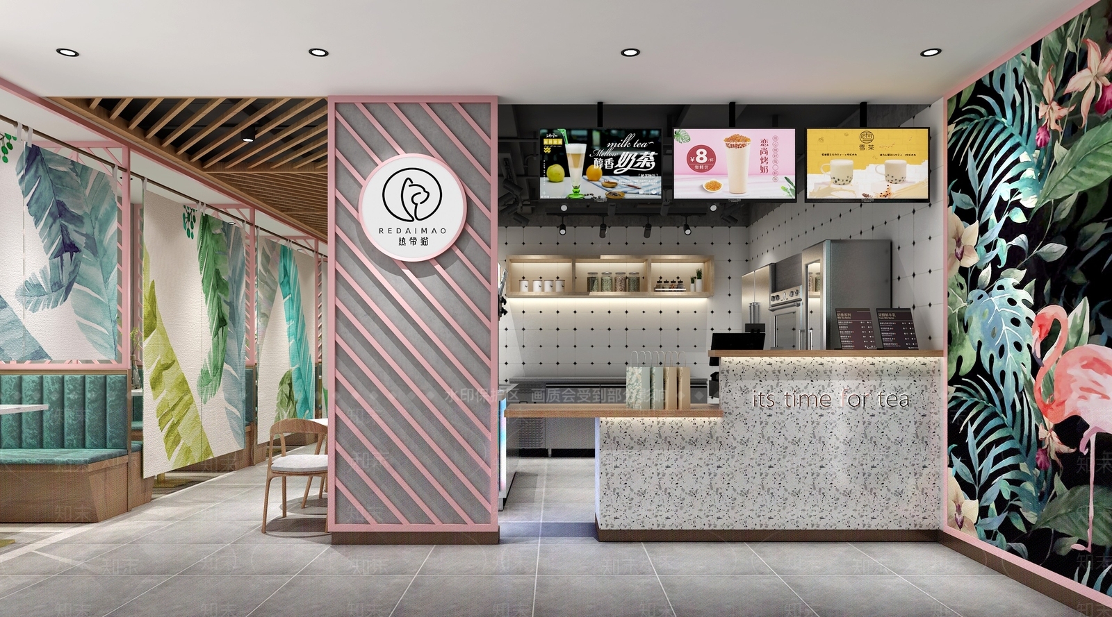 现代奶茶店3D模型下载【ID:1137267674】