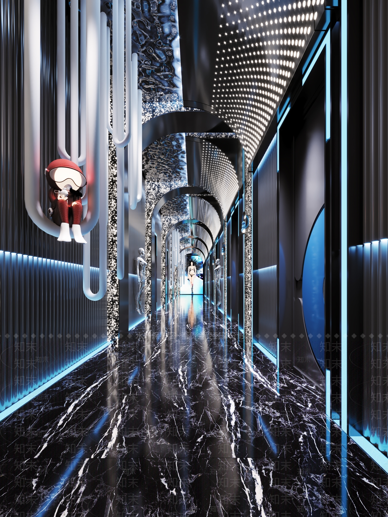 现代KTV走廊3D模型下载【ID:1137270842】