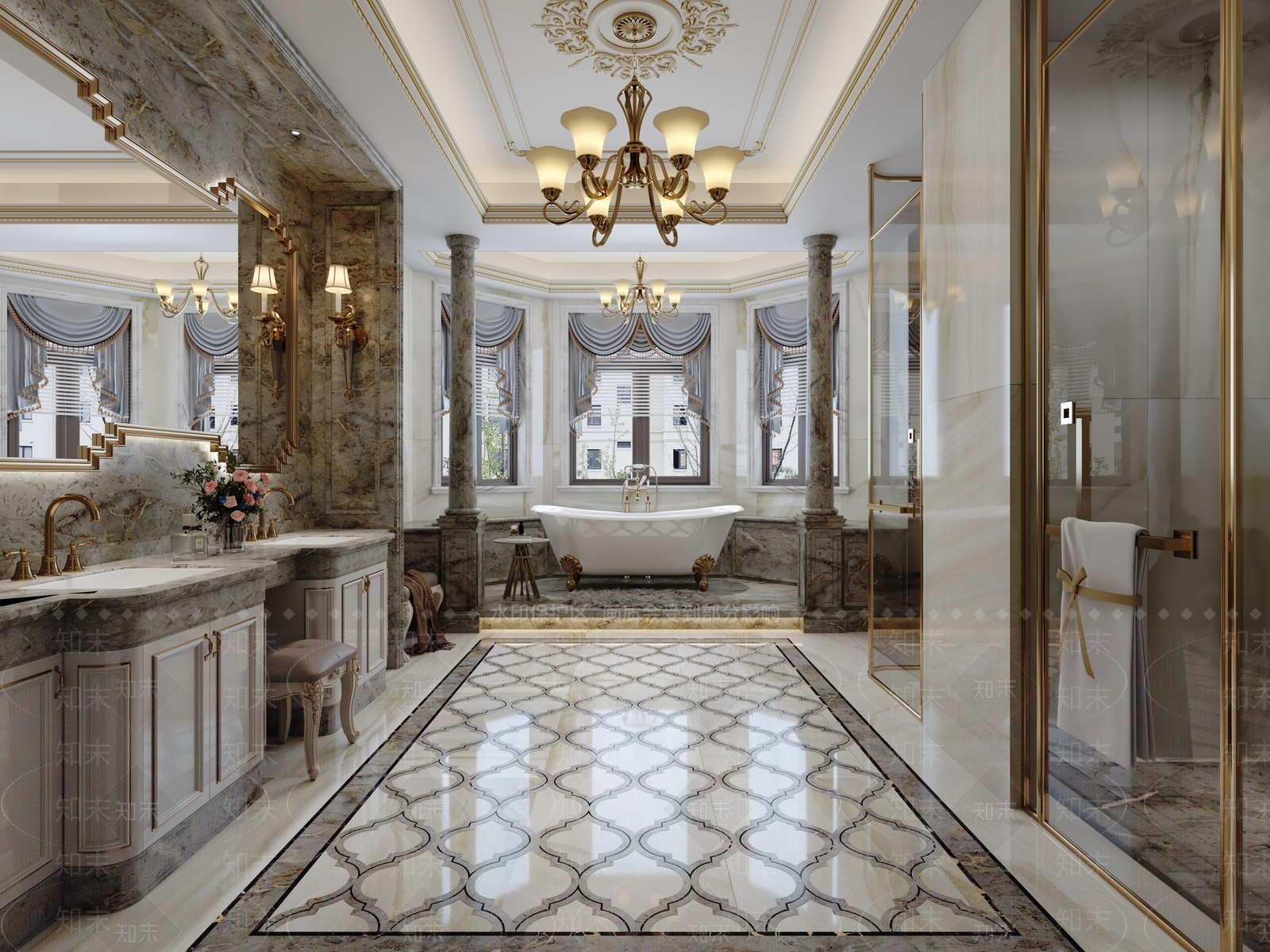 欧式古典卫生间3D模型下载【ID:1137270973】