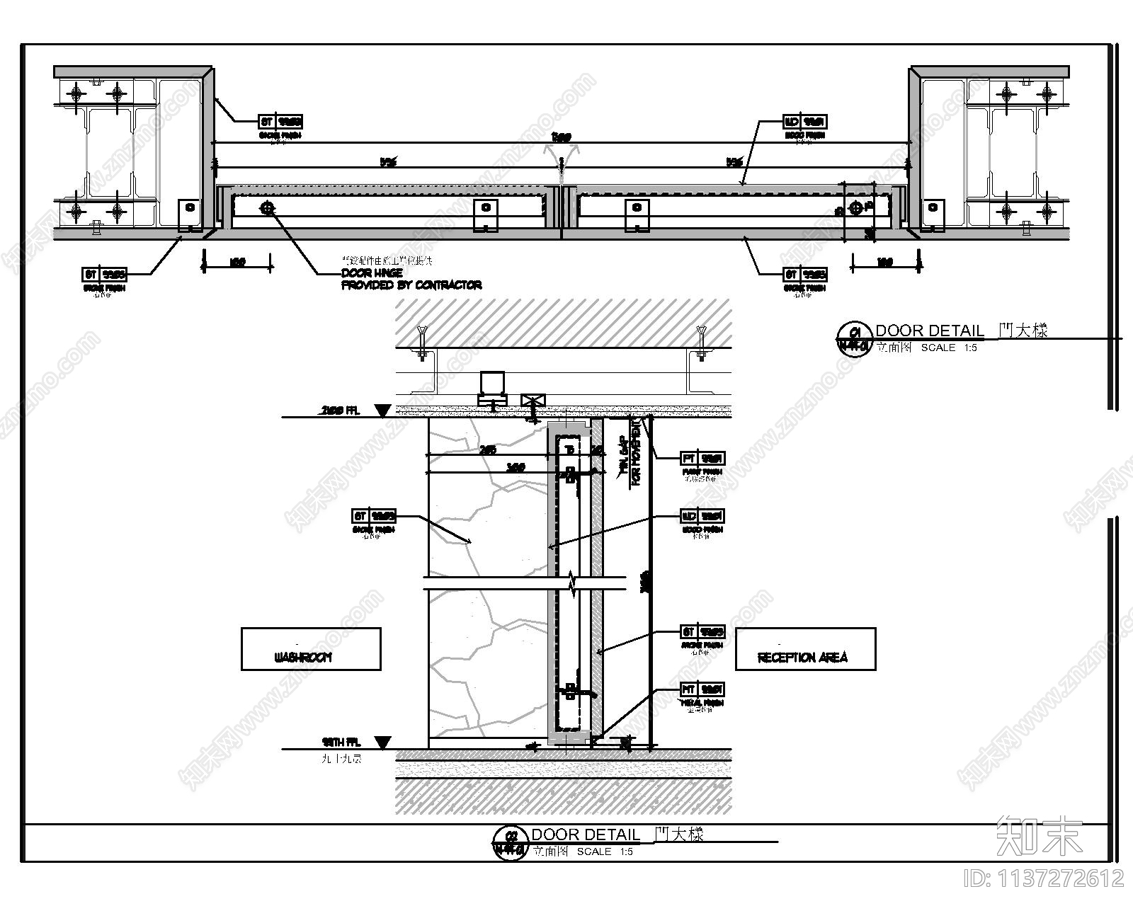 门节点大样cad施工图下载【ID:1137272612】