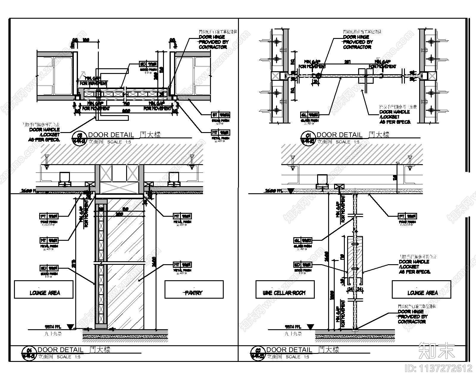 门节点大样cad施工图下载【ID:1137272612】