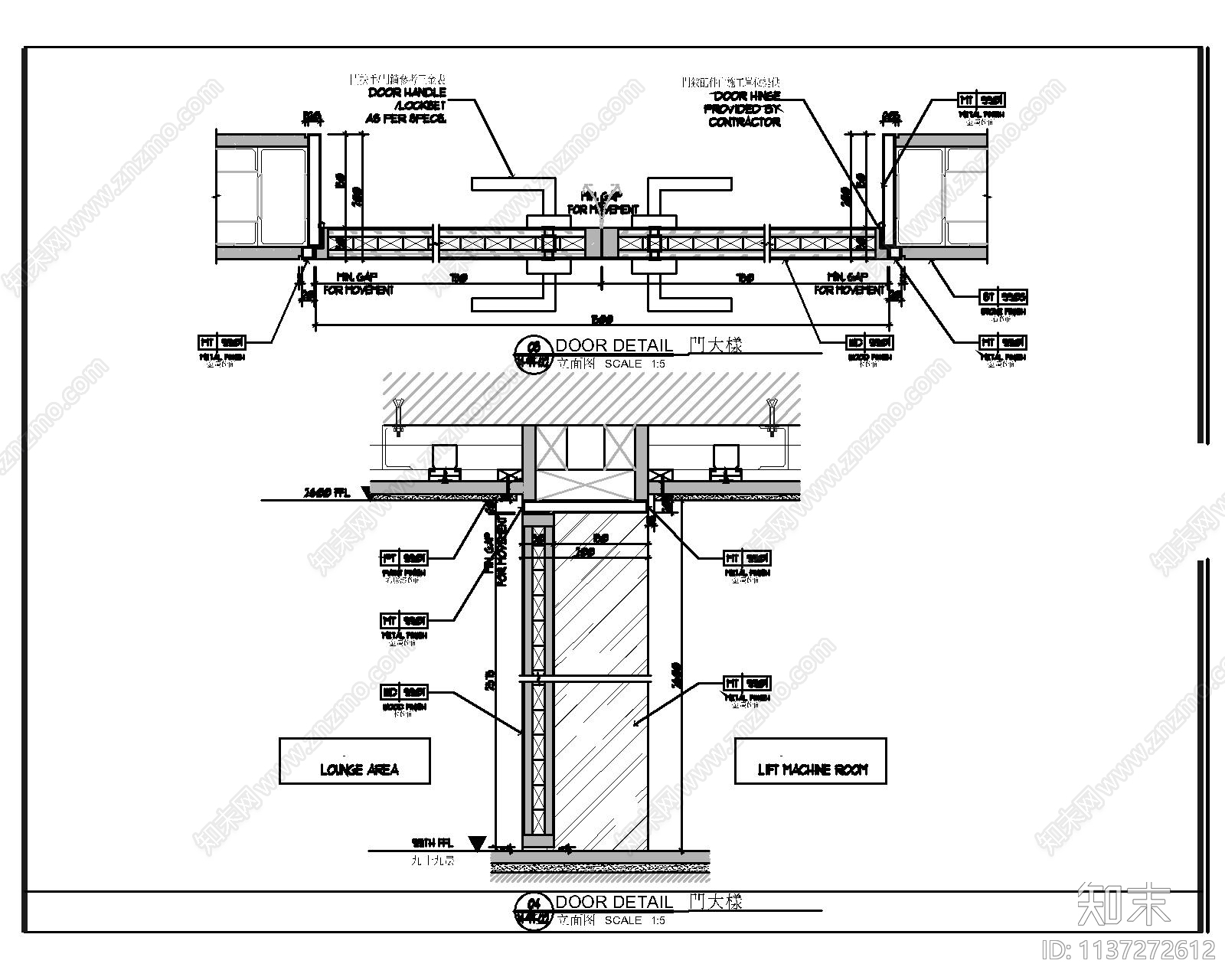 门节点大样cad施工图下载【ID:1137272612】