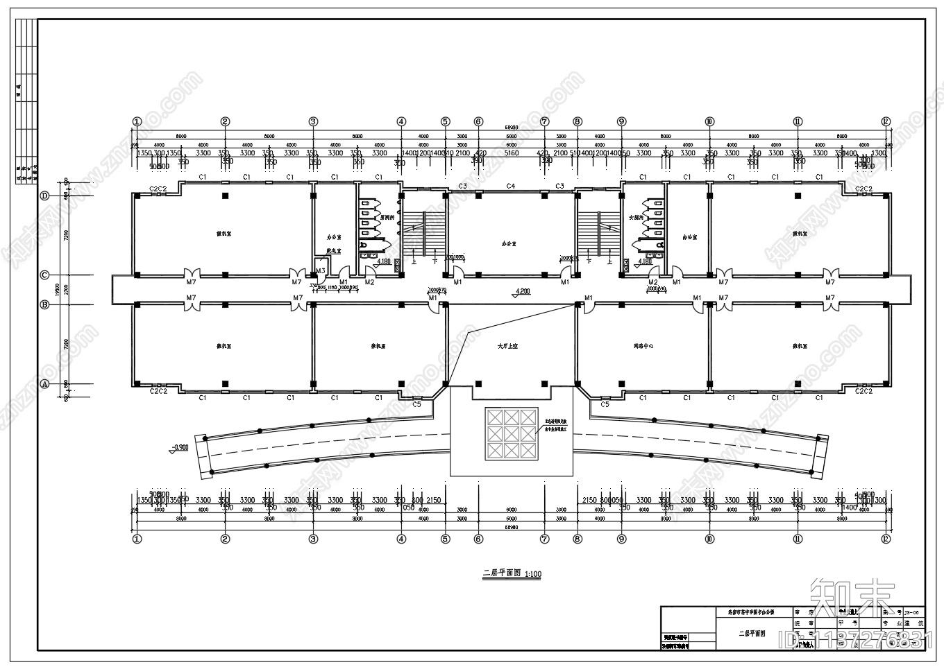五层框架结构中学图书馆施工图下载【ID:1137276831】