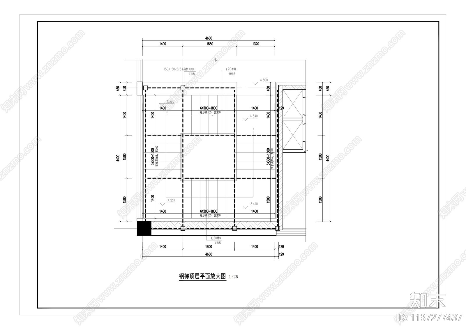 钢楼梯节点cad施工图下载【ID:1137277437】