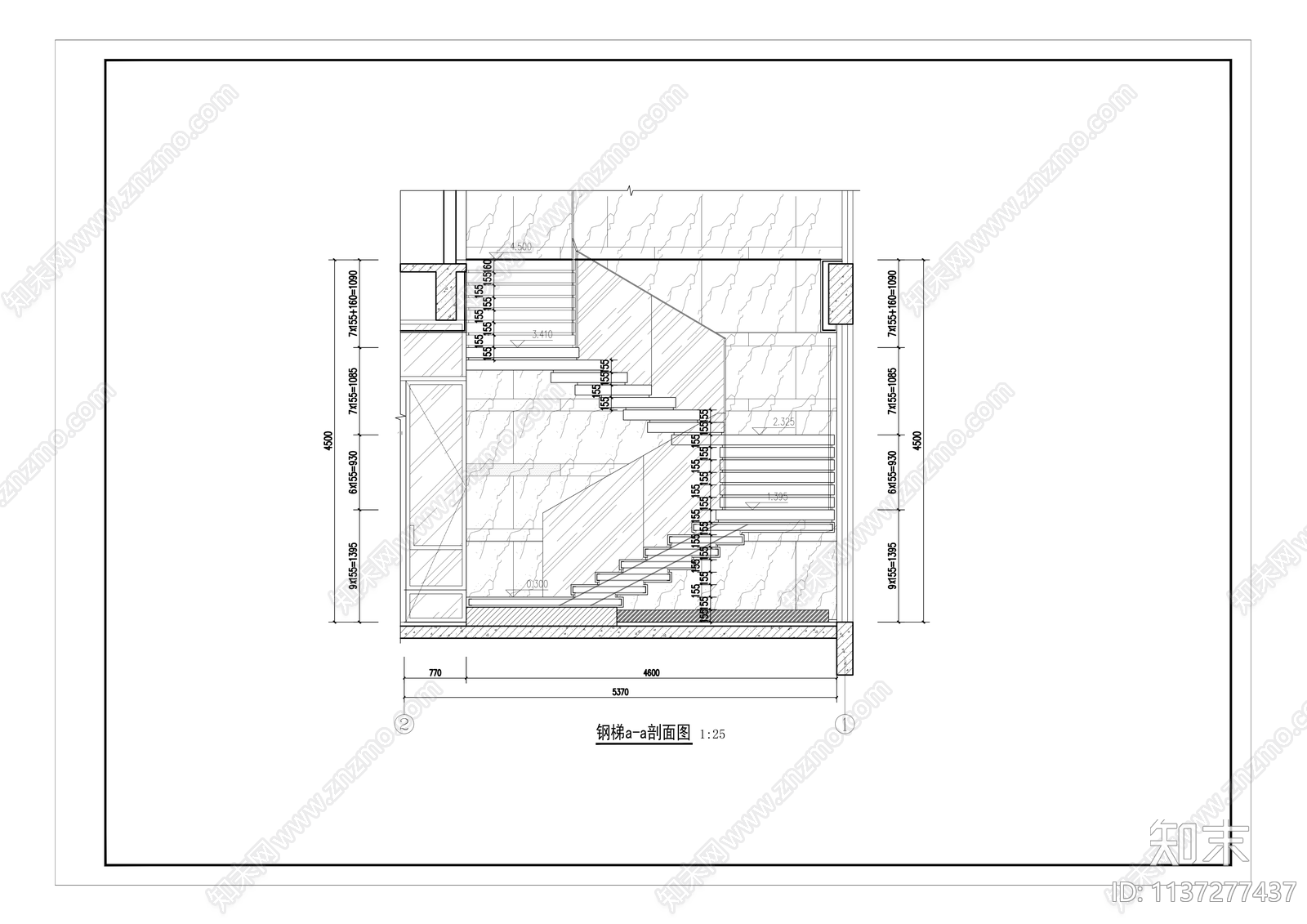 钢楼梯节点cad施工图下载【ID:1137277437】