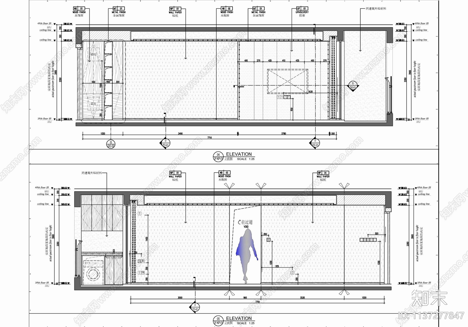 82㎡三居室家装室内施工图下载【ID:1137277847】