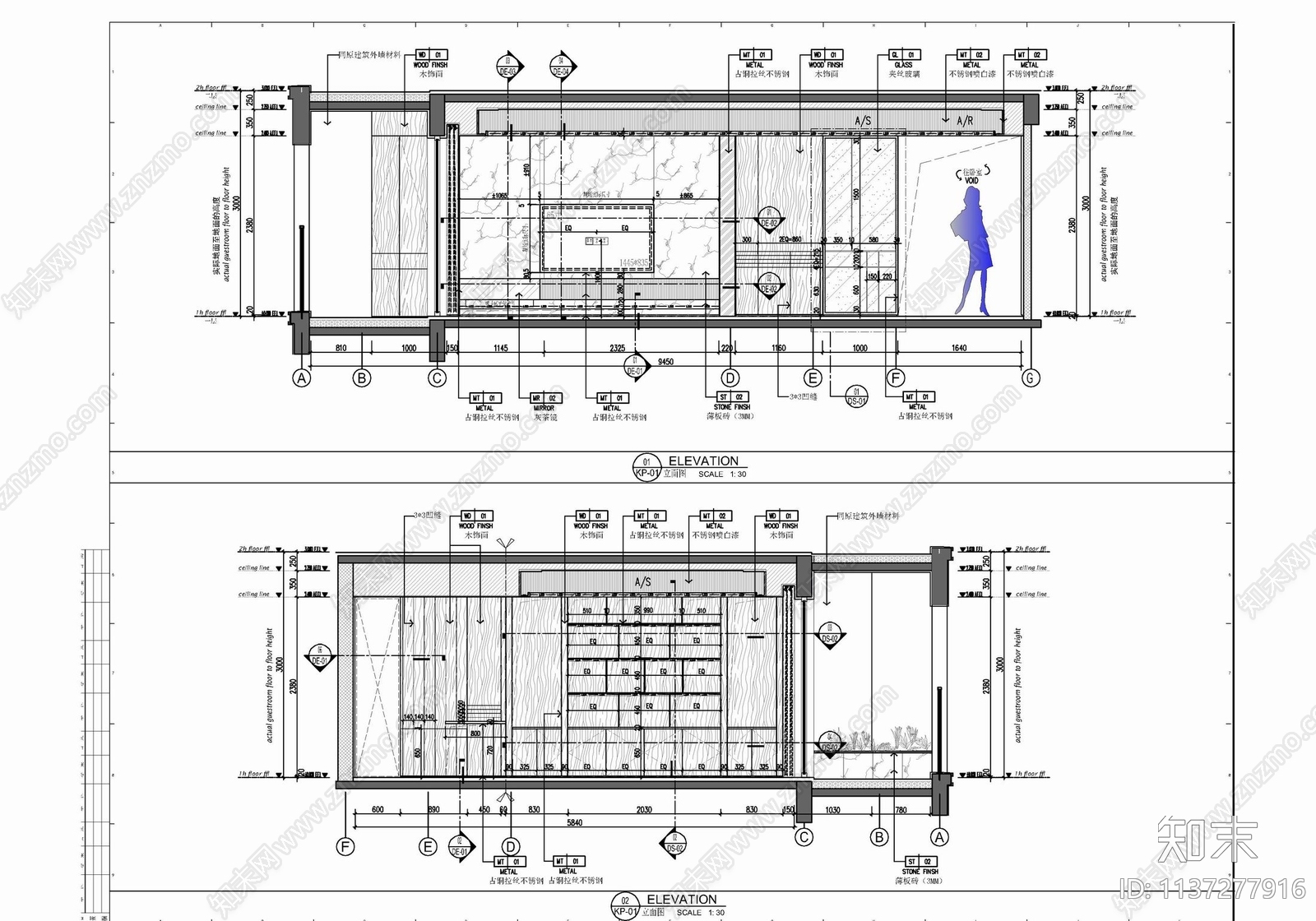 150㎡家装大平层室内cad施工图下载【ID:1137277916】