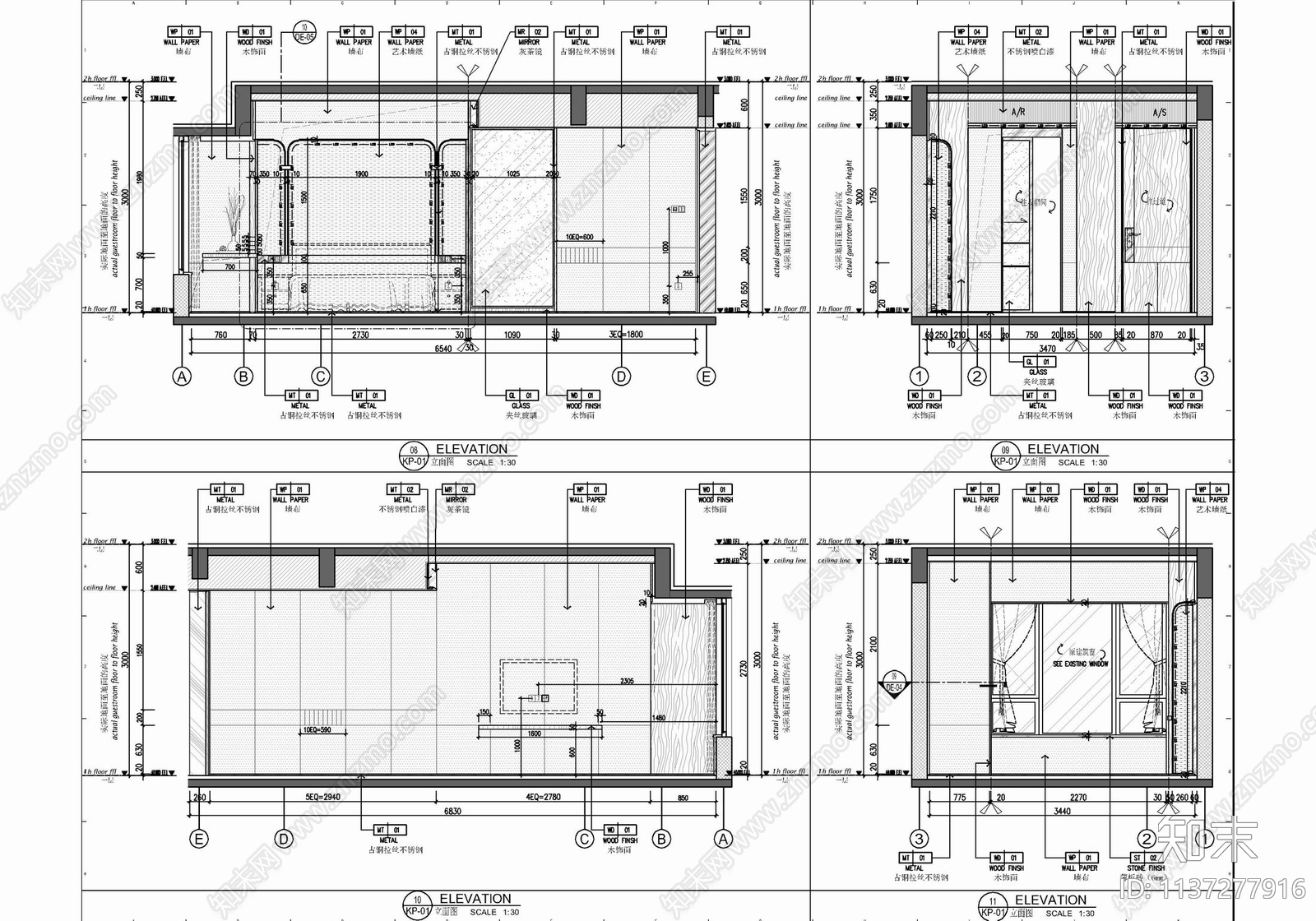 150㎡家装大平层室内cad施工图下载【ID:1137277916】