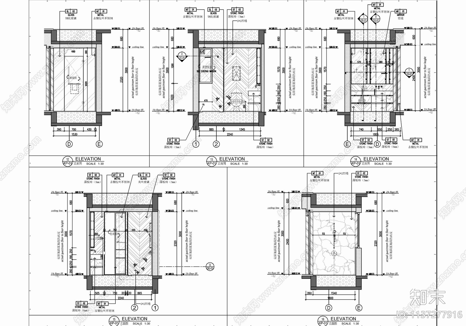 150㎡家装大平层室内cad施工图下载【ID:1137277916】