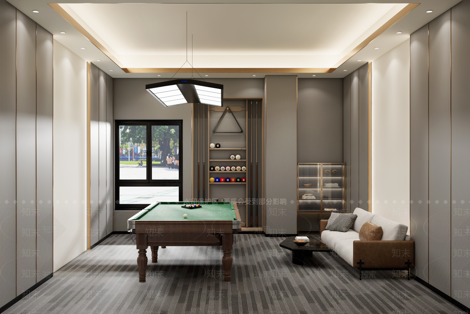 现代台球室SU模型下载【ID:1137279620】
