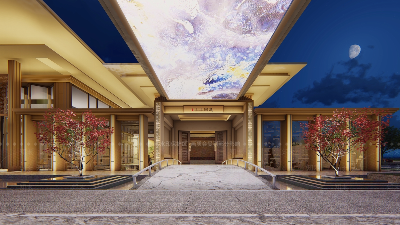 现代售楼处建筑SU模型下载【ID:1137279825】