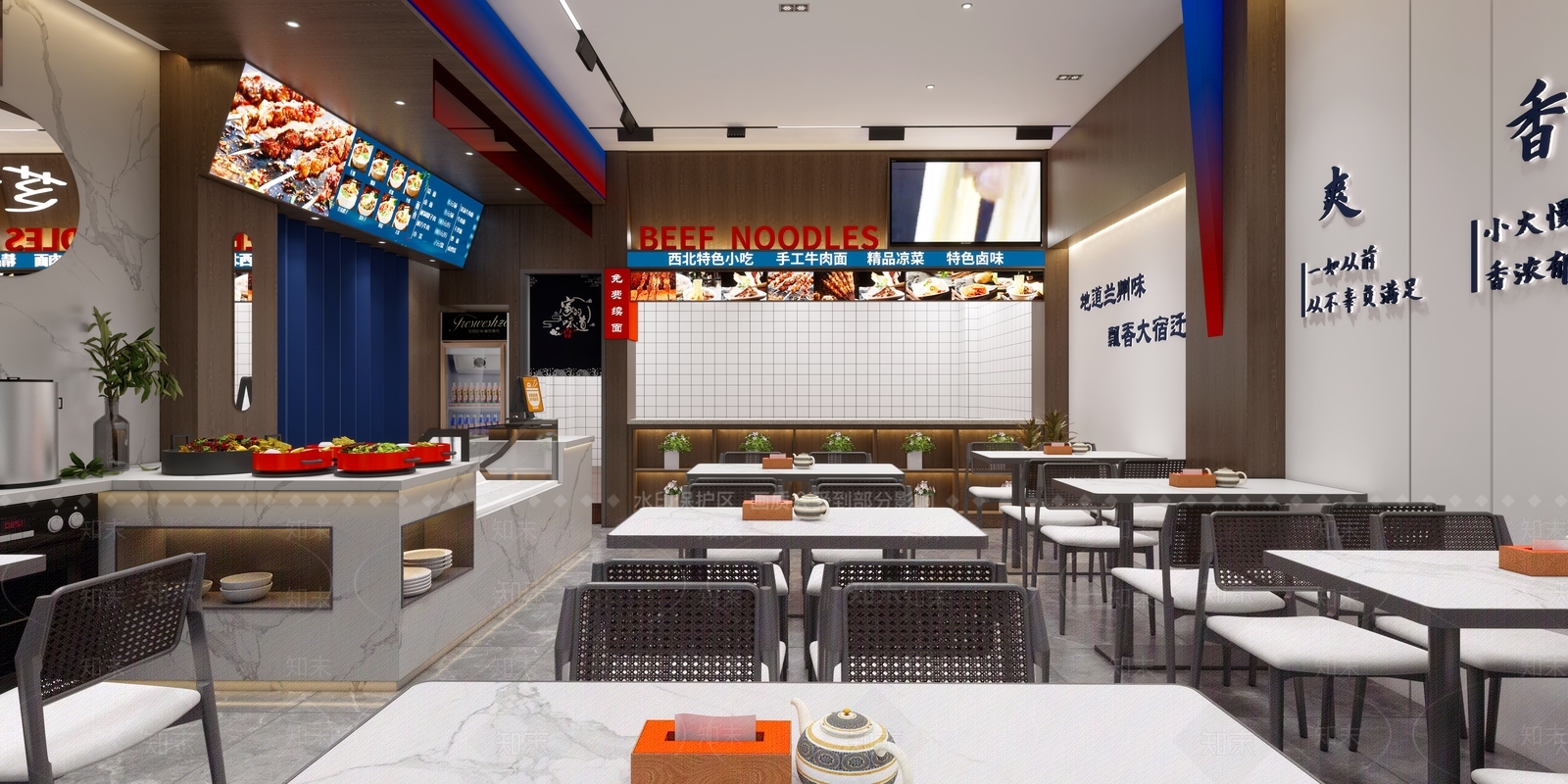 现代快餐店SU模型下载【ID:1137281479】