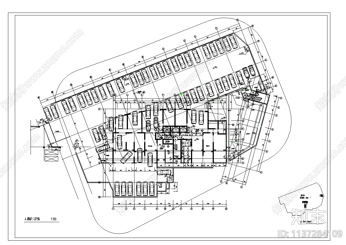 高层层住宅楼建筑cad施工图下载【ID:1137284109】