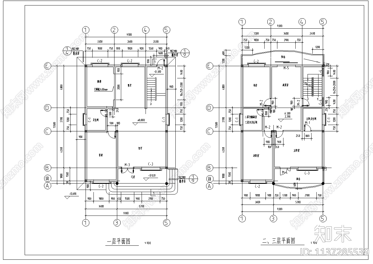 新农村住宅建筑cad施工图下载【ID:1137285539】