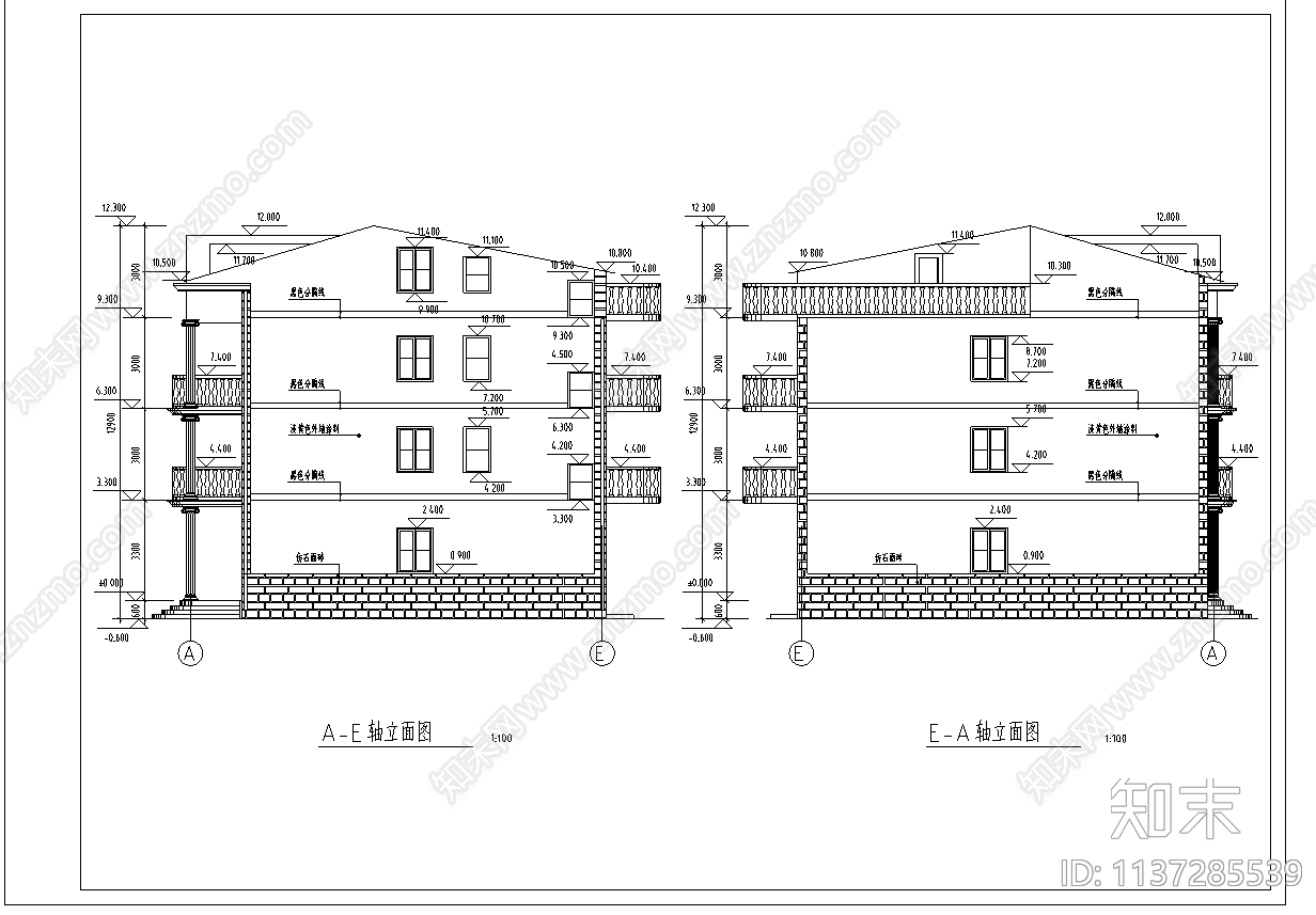 新农村住宅建筑cad施工图下载【ID:1137285539】