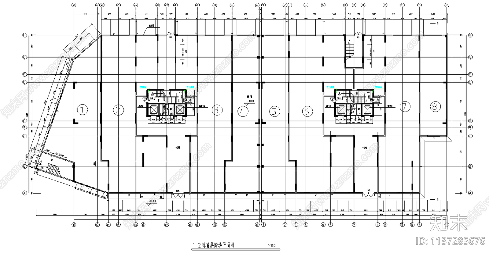 某高层住宅cad施工图下载【ID:1137285676】