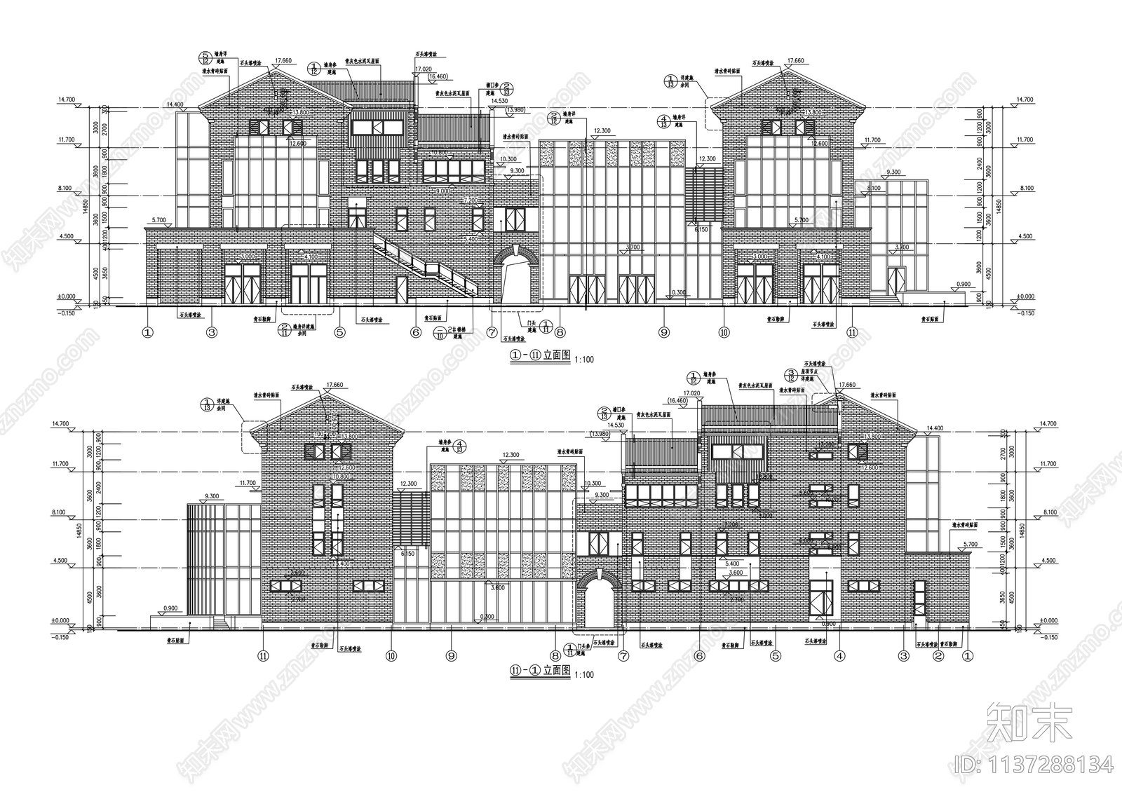四层饭店建筑施工图下载【ID:1137288134】