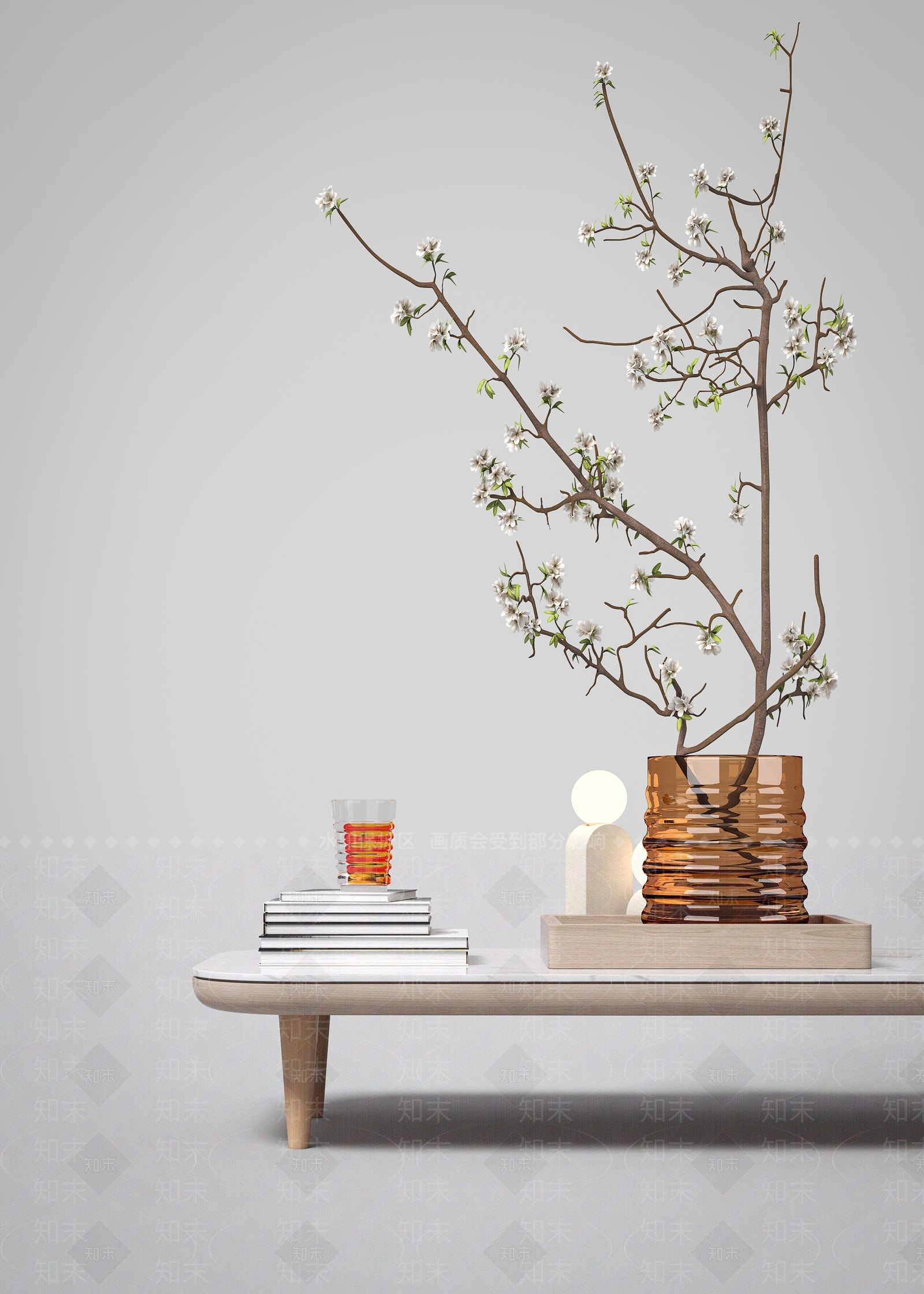 现代干枝花瓶摆件SU模型下载【ID:1137294106】