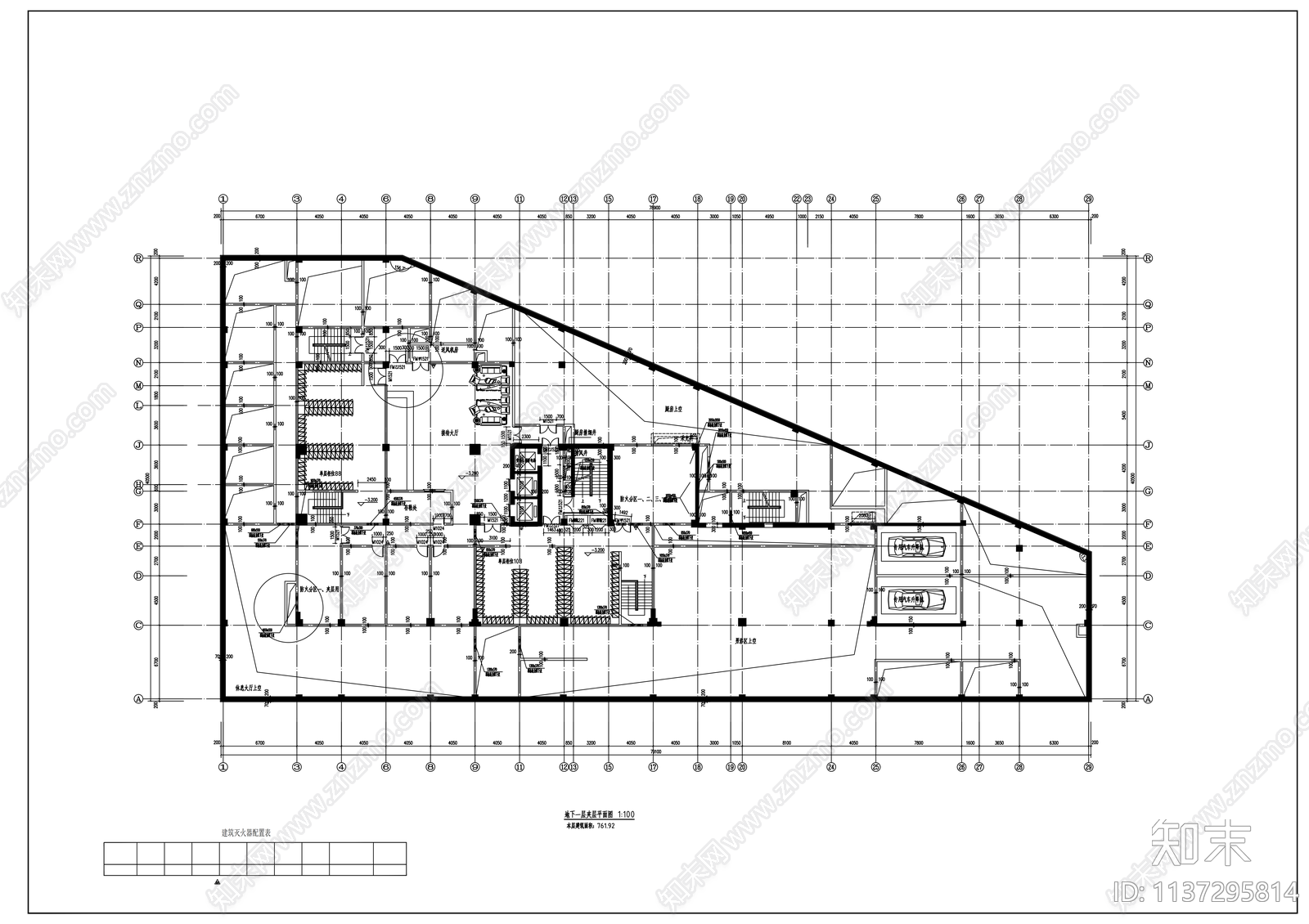 9层现代风格商务酒店建筑cad施工图下载【ID:1137295814】