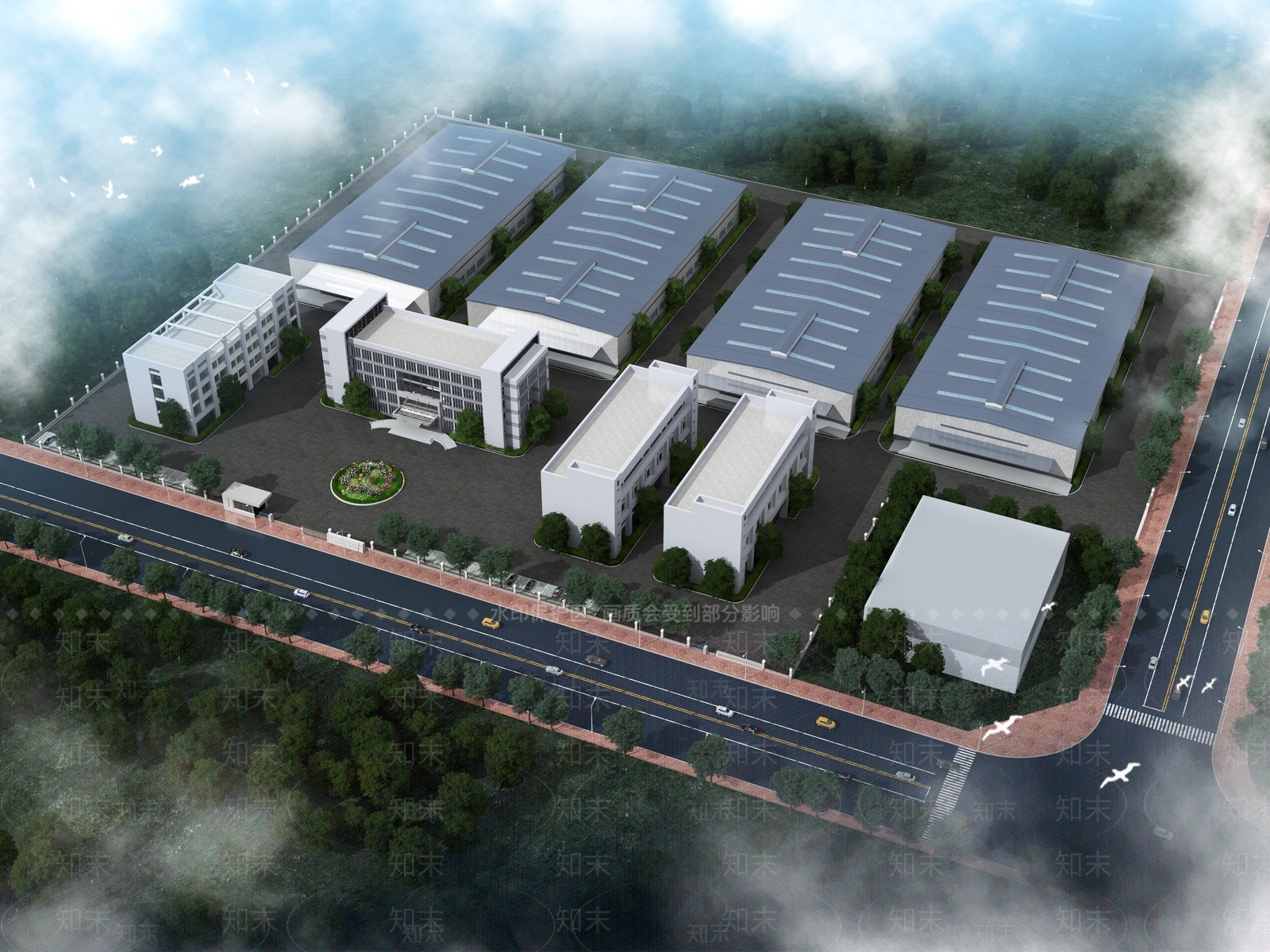 现代工业厂房3D模型下载【ID:1137296310】