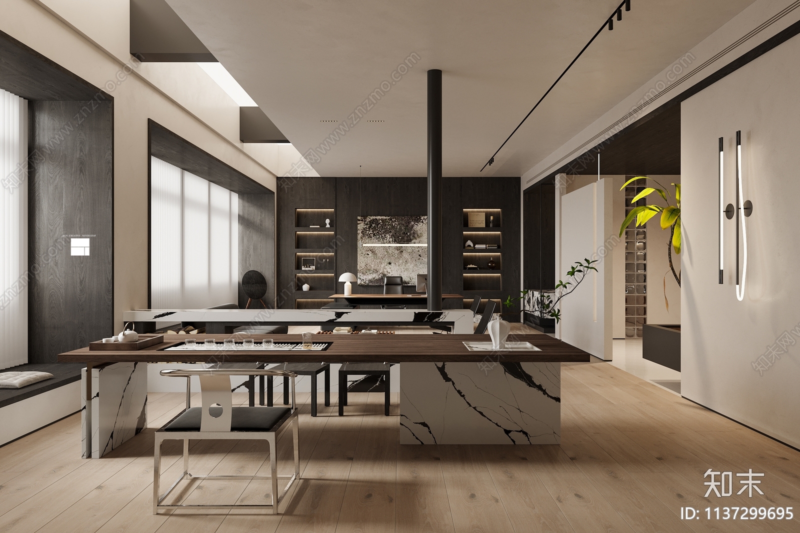 现代办公室cad施工图下载【ID:1137299695】