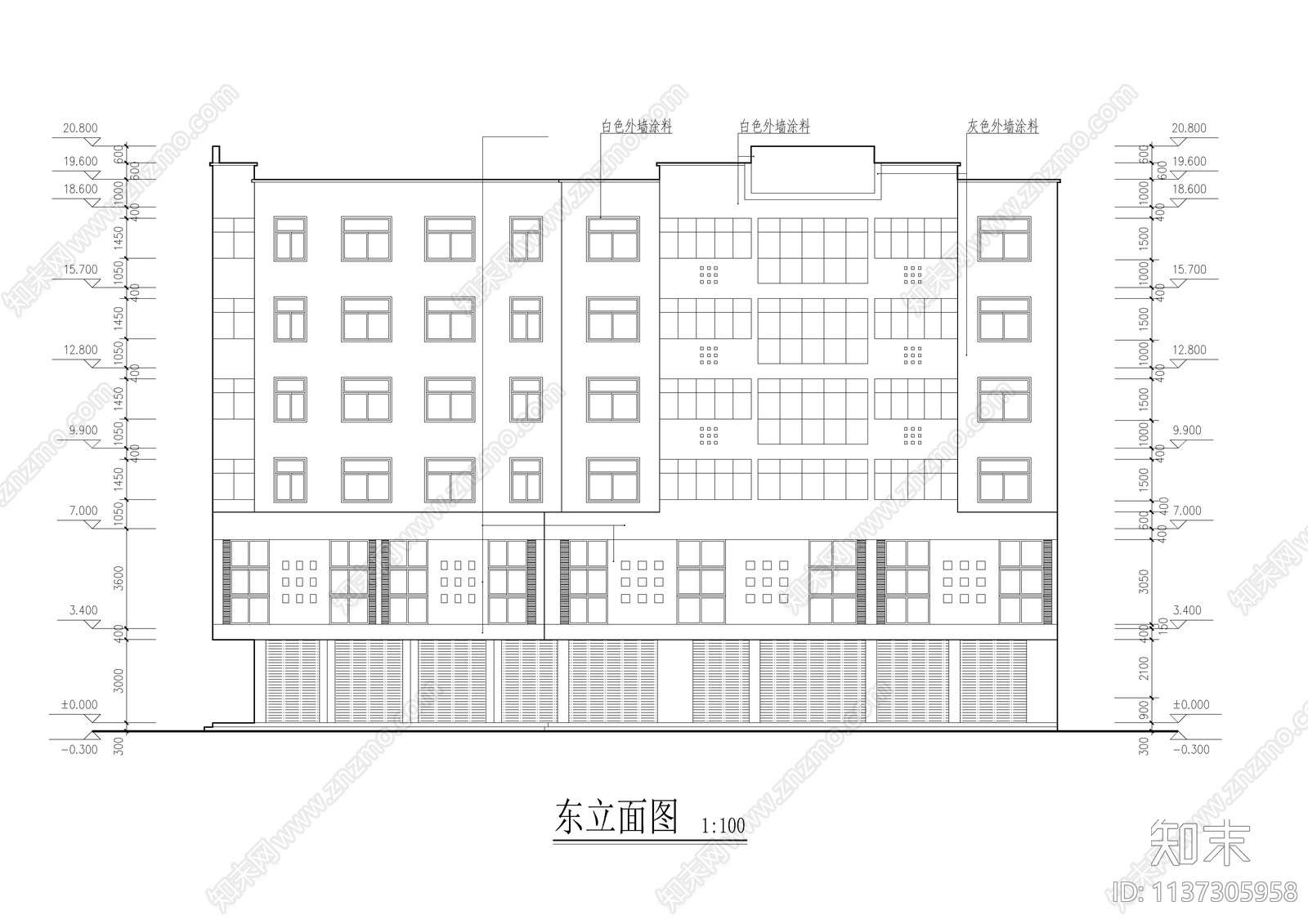 转角商住楼全套建筑cad施工图下载【ID:1137305958】