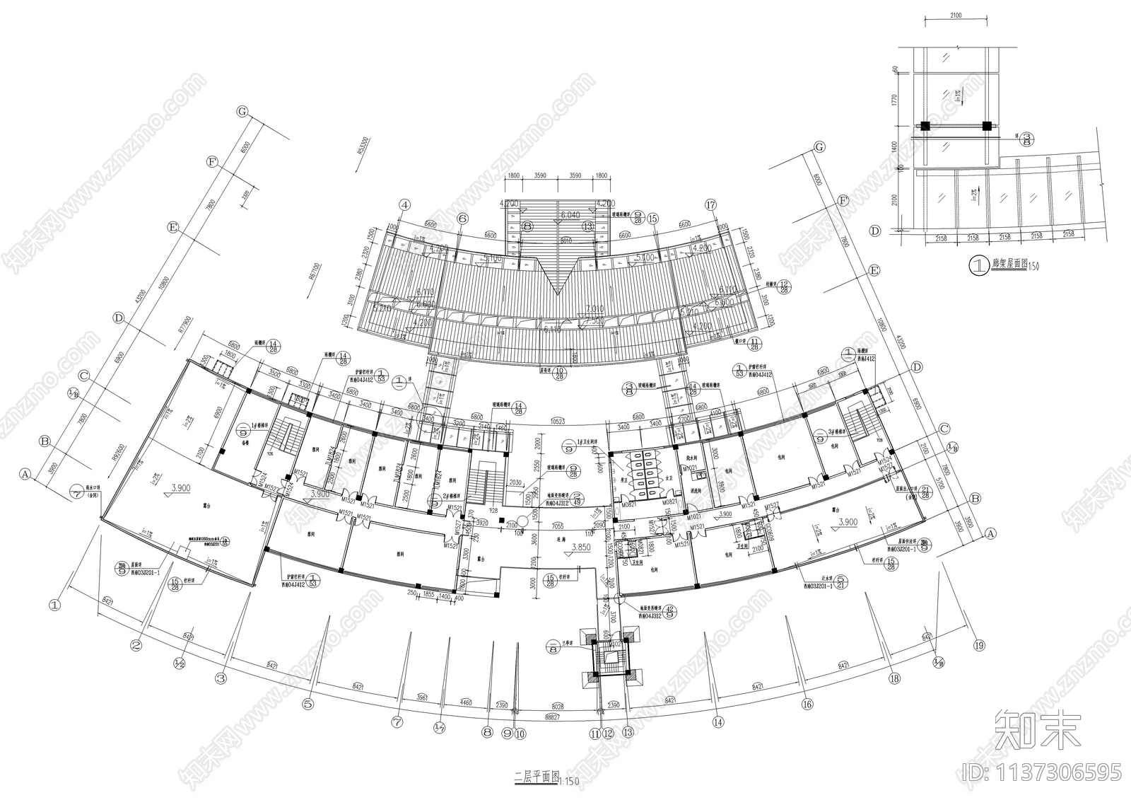 新中式高档会所全套建筑cad施工图下载【ID:1137306595】