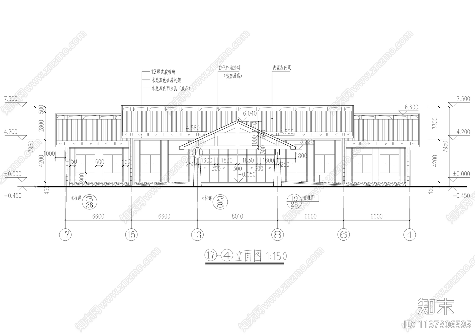 新中式高档会所全套建筑cad施工图下载【ID:1137306595】