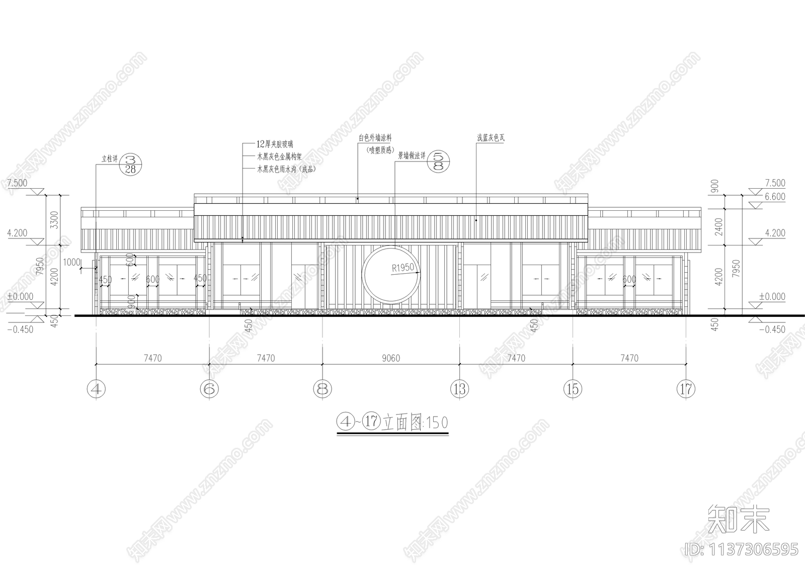 新中式高档会所全套建筑cad施工图下载【ID:1137306595】