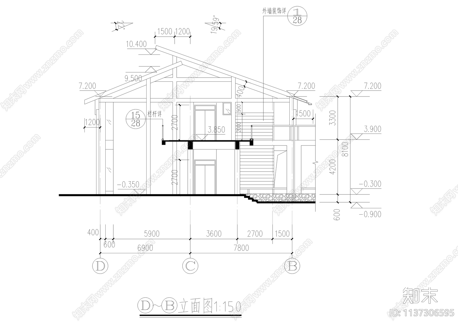 新中式高档会所全套建筑cad施工图下载【ID:1137306595】