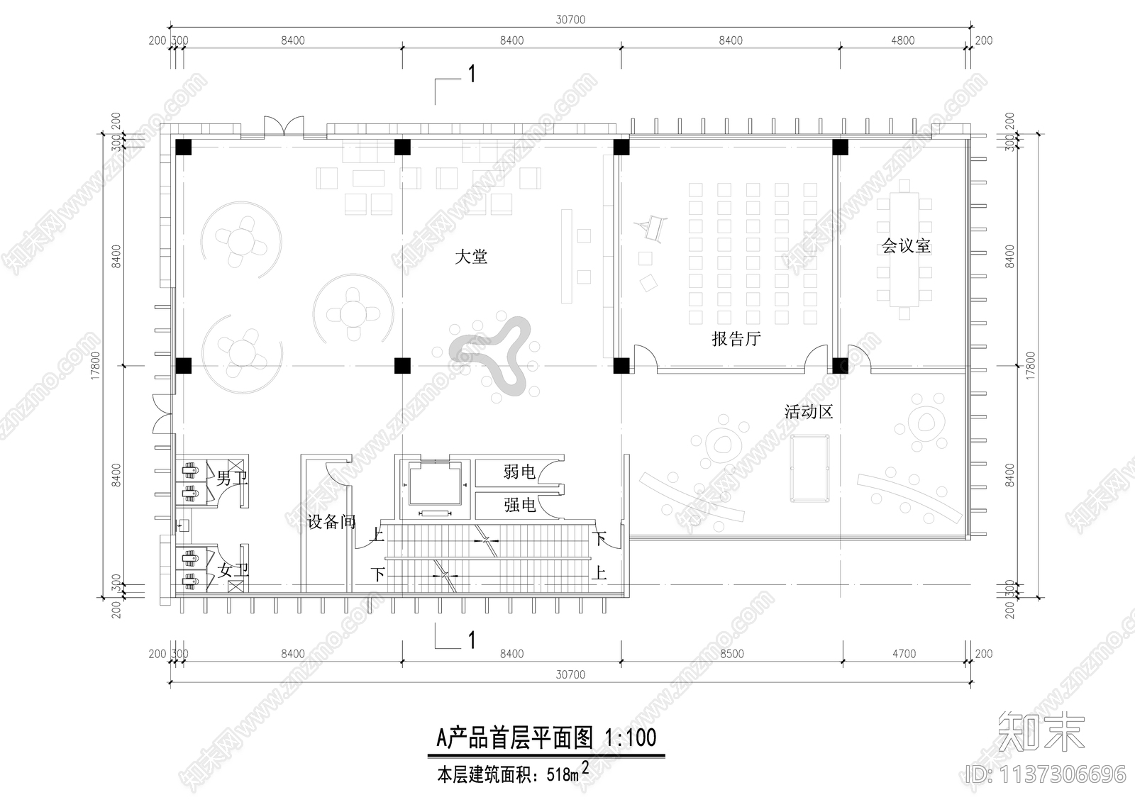 现代产业园区办公建筑效果图cad施工图下载【ID:1137306696】