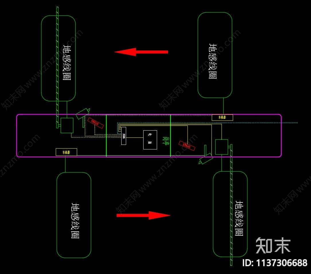 道闸系统图cad施工图下载【ID:1137306688】