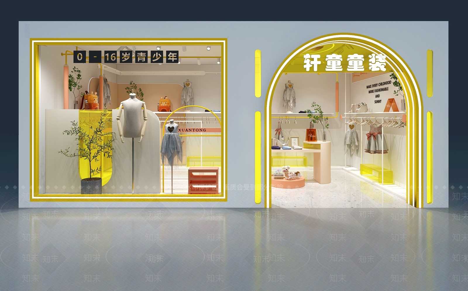 现代儿童服装店3D模型下载【ID:1137307770】