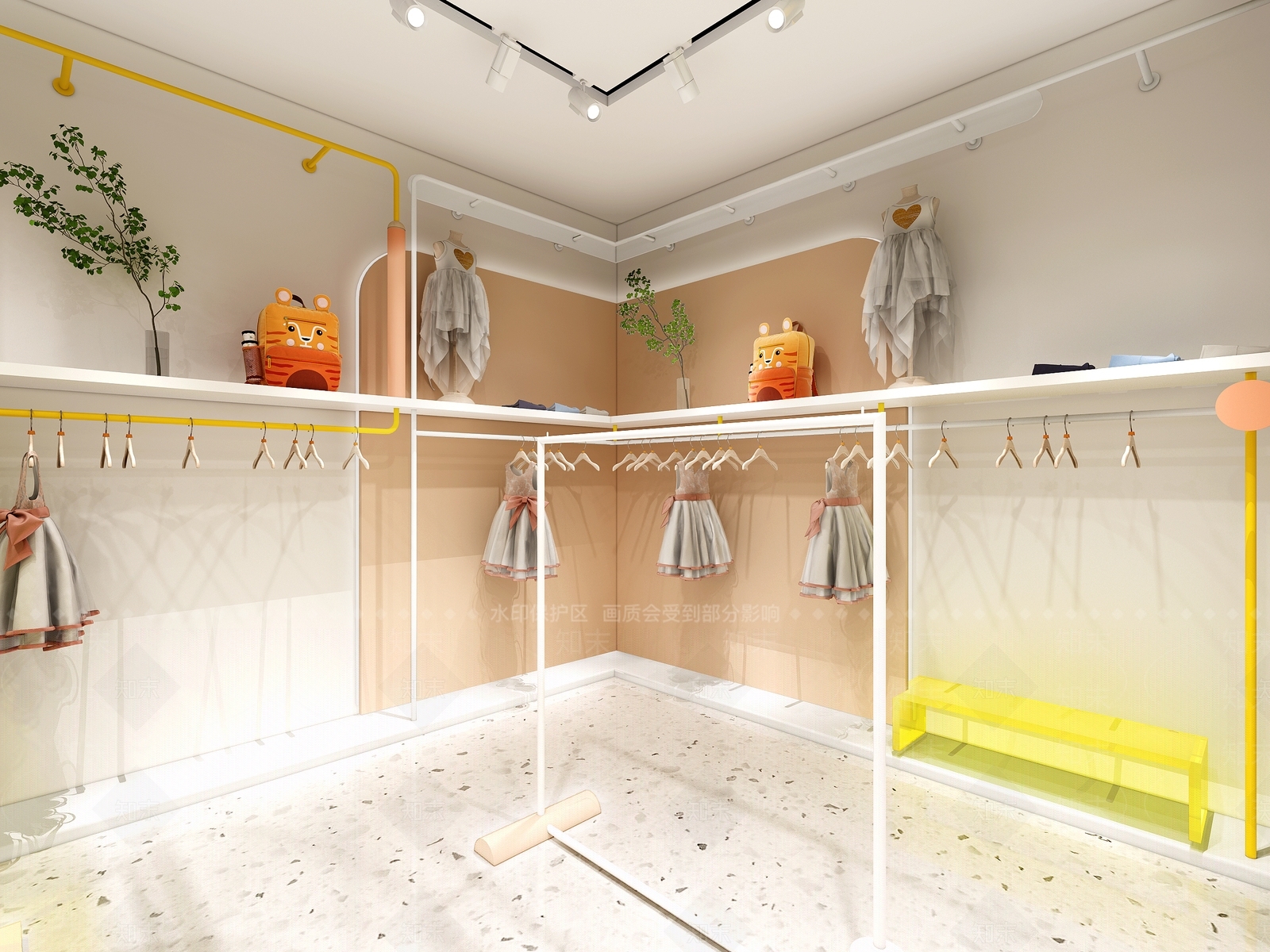 现代儿童服装店3D模型下载【ID:1137307770】