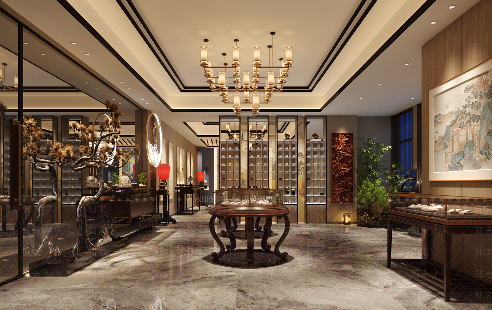 新中式珠宝店3D模型下载【ID:1137308565】