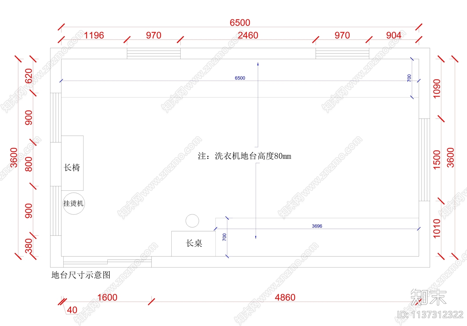 洗衣房cad施工图下载【ID:1137312322】