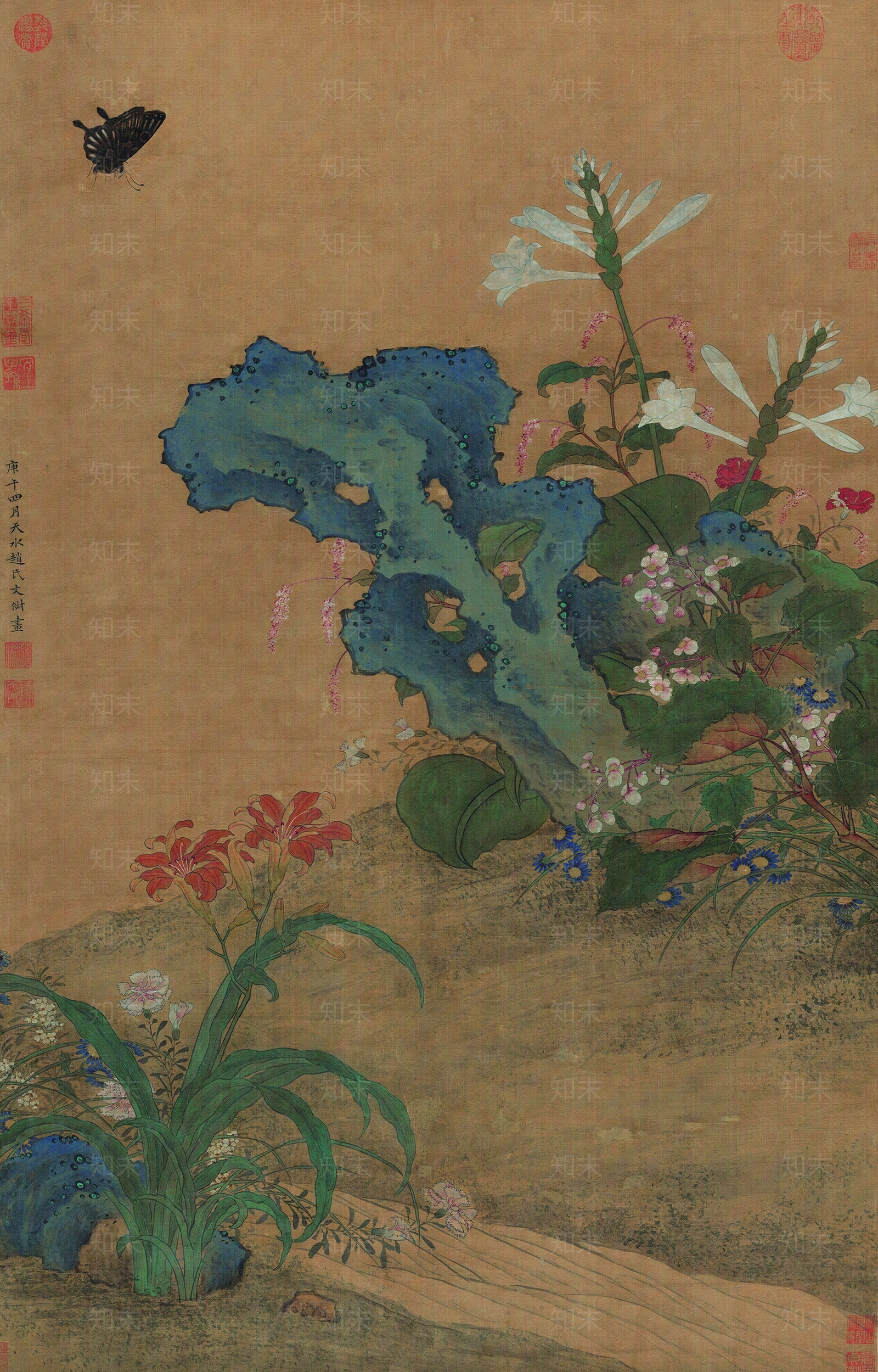 赵文叔秋花蛱蝶图贴图下载【ID:1137314497】