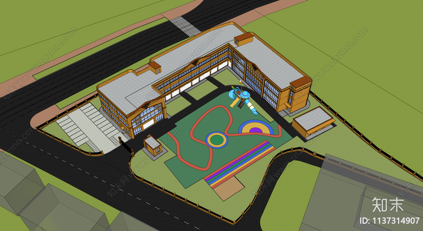 现代幼儿园SU模型下载【ID:1137314907】