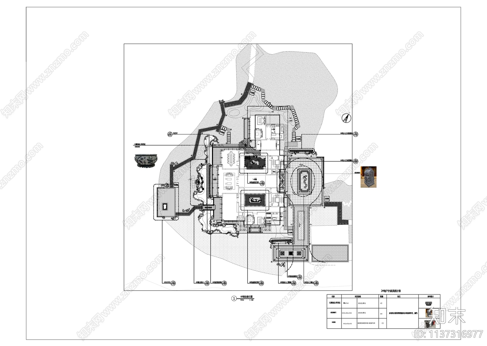 新中式私人会所景观cad施工图下载【ID:1137316977】