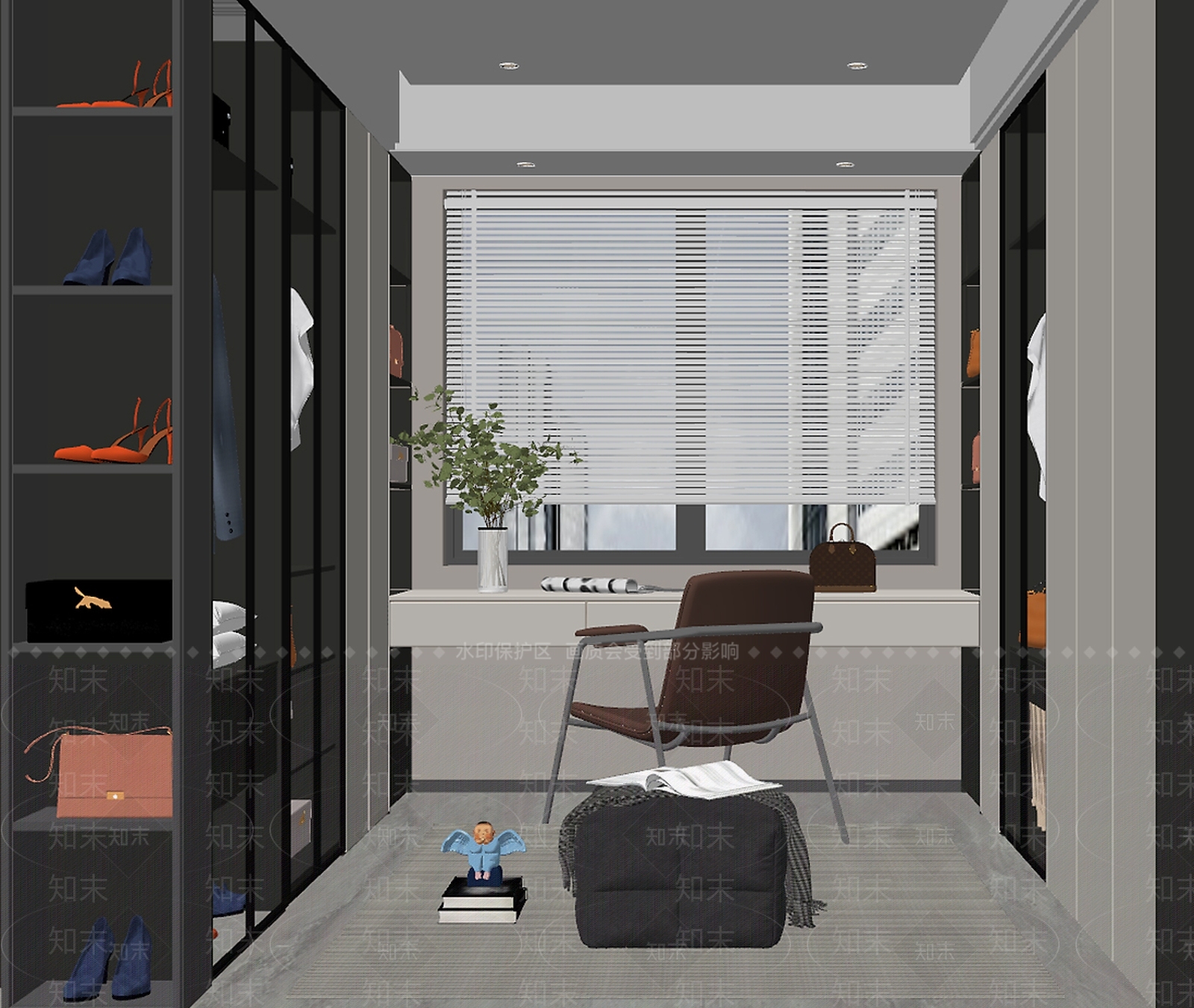 现代衣帽间SU模型下载【ID:1137318212】