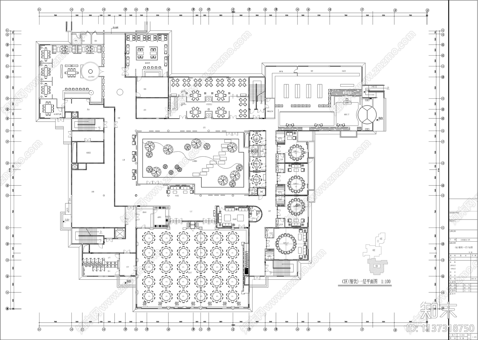 五星级园林酒店全套装修cad施工图下载【ID:1137318750】
