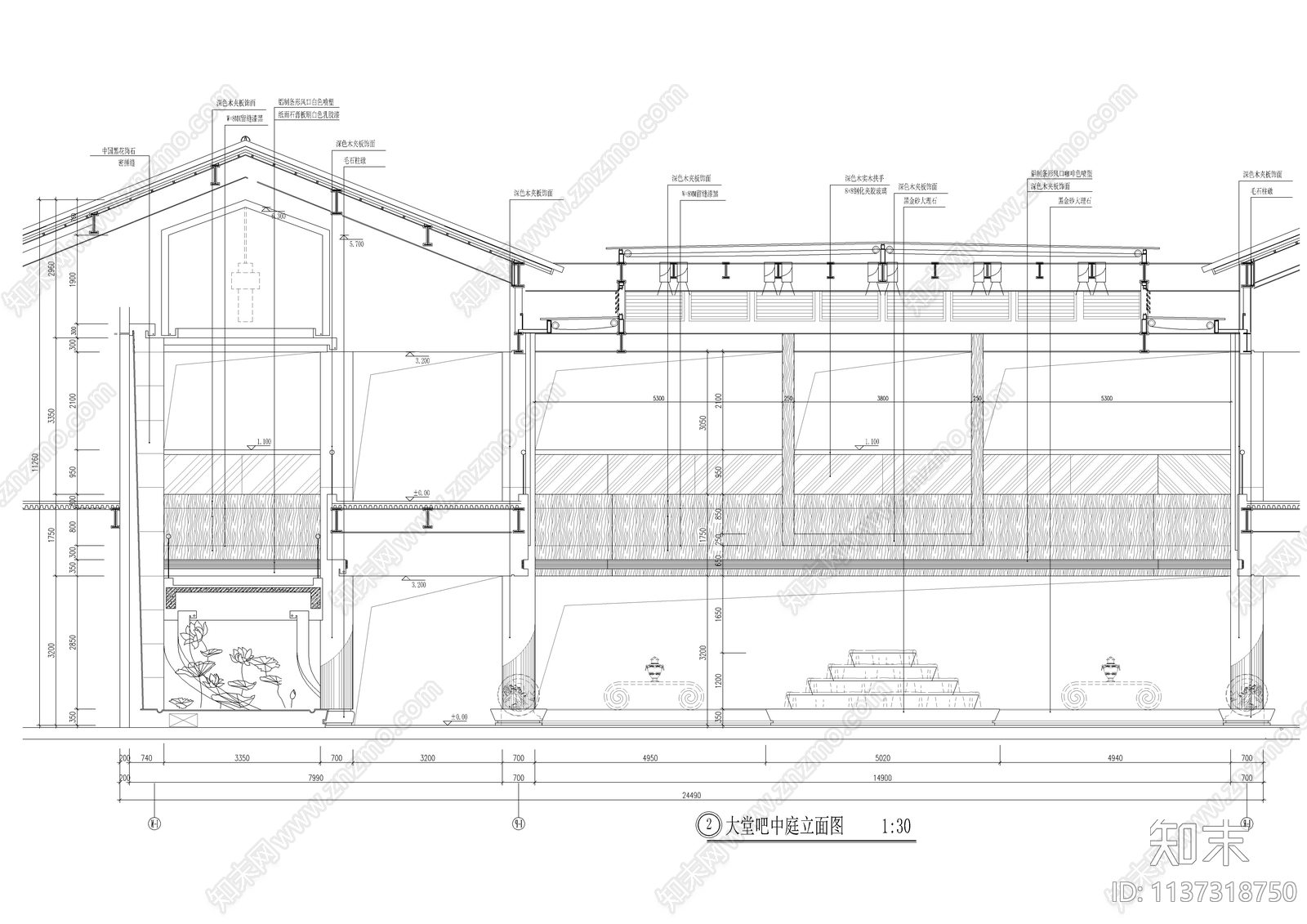 五星级园林酒店全套装修cad施工图下载【ID:1137318750】